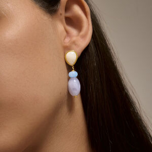 Simple Series Elegant Beads Ellipse Shape Stainless Steel Waterproof Gold Color Women's Beads Earrings h5 Picture3