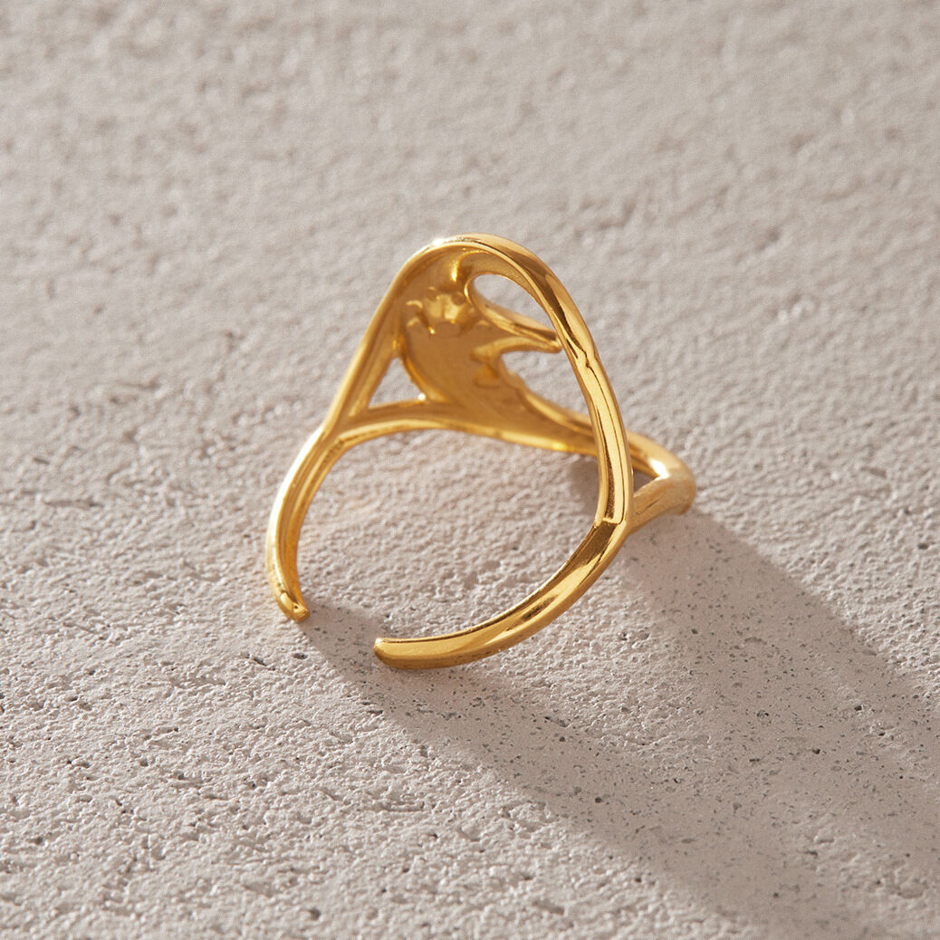 Pulseras Sencillas De Estilo Punk Con Forma Irregular De Luna, De Acero Inoxidable, Resistentes Al Agua Y Color Dorado, Para Mujer. Imagen3