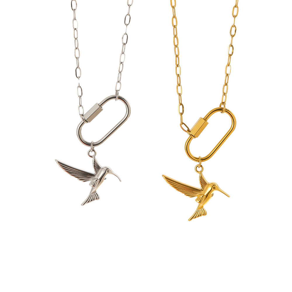 Collares Con Colgante Para Mujer De La Serie Simple, Con Forma Irregular De Animal, De Acero Inoxidable, Resistentes Al Agua Y Color Dorado. h5Imagen4