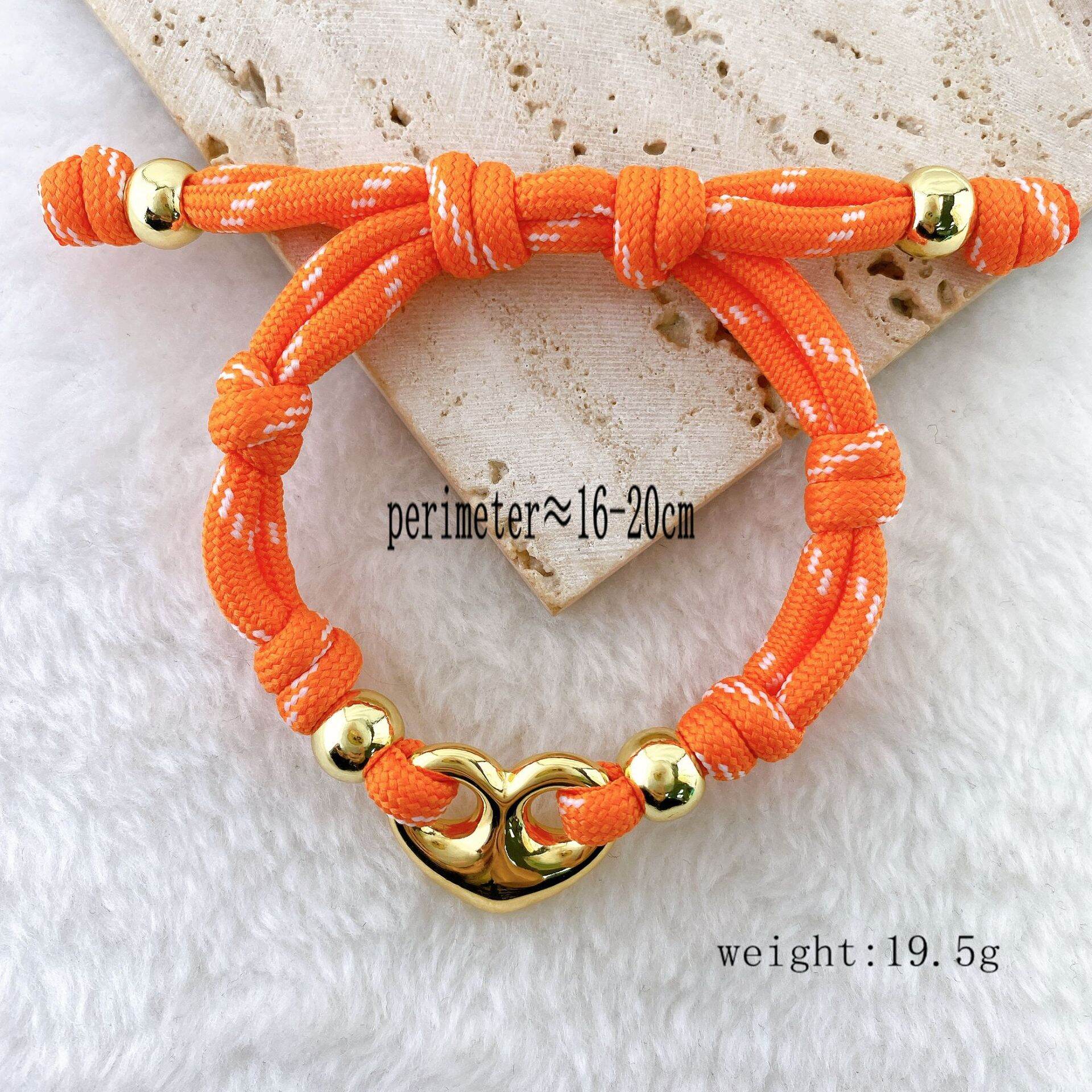Eenvoudige Gevlochten Armbanden Voor Dames Met Hartjesmotief 