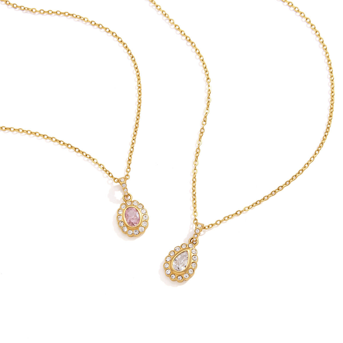 Simple Series Retro Droplet Stainless Steel Waterproof   Gold Color  Women's Pendant Necklaces Picture4