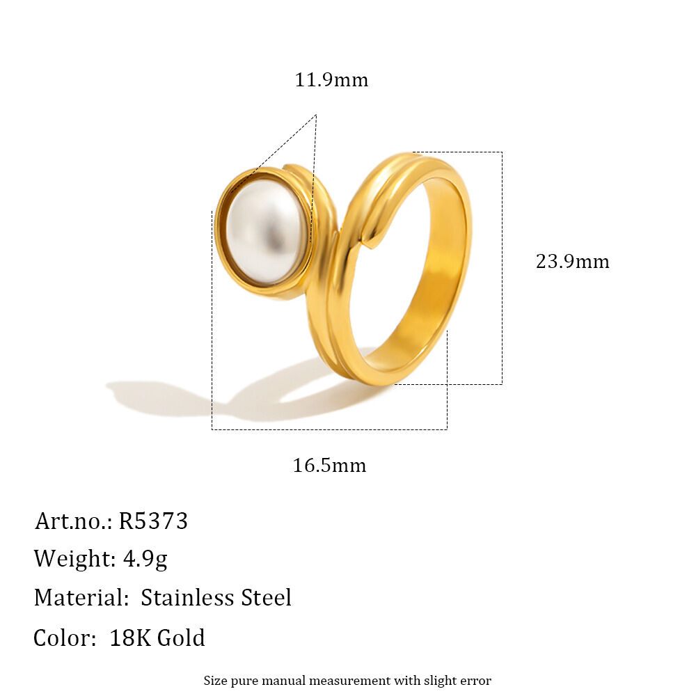 Elegante Statement-Ringe Aus Edelstahl In Schlichter, Unregelmäßiger Form – Wasserfest Und Goldfarben