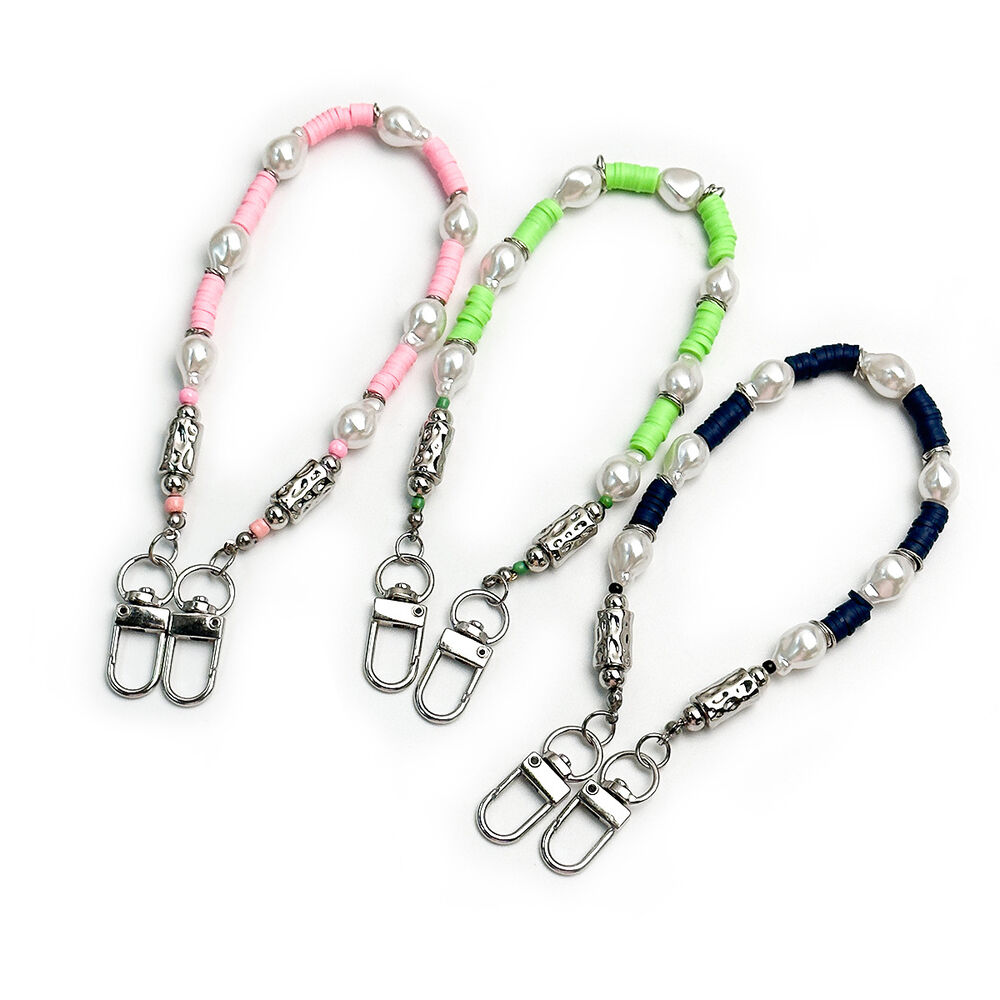 Simple Series Daily Irregular Shape Solid Color Beads Resin Phone Chain h5Picture3