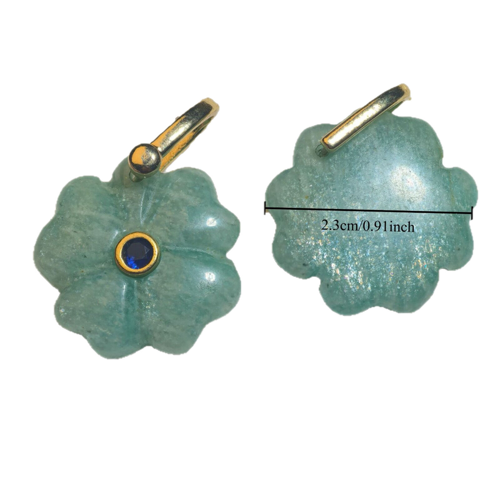 Flower Shape Natural Stones Copper Gold Color Zircon Women's Pendants h5 Picture5
