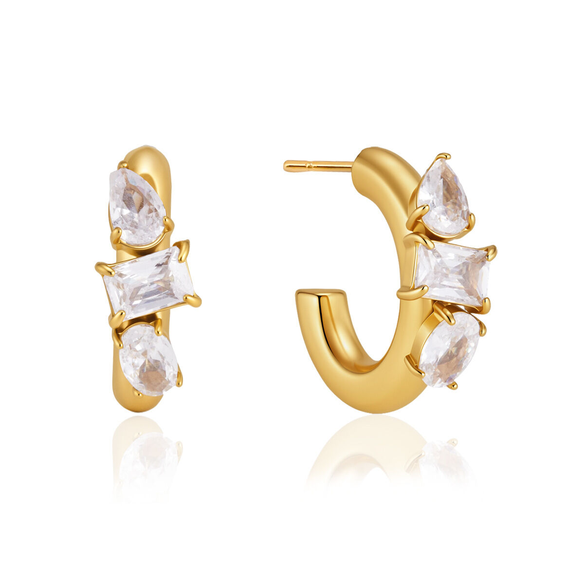 Boucles D'Oreilles Puces Pour Femmes Simple Series Daily Circle En Acier Inoxydable Étanche Couleur Or h5 Image4