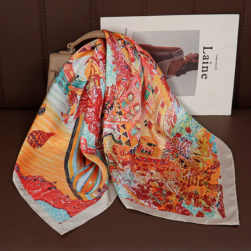 Luxurious Series Casual Cartoon Mixed Color Imitation Silk Summer Scarves Picture4