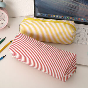 Simple Series Daily Polyester Solid Color Stripe Pen Pouches h5 Picture4