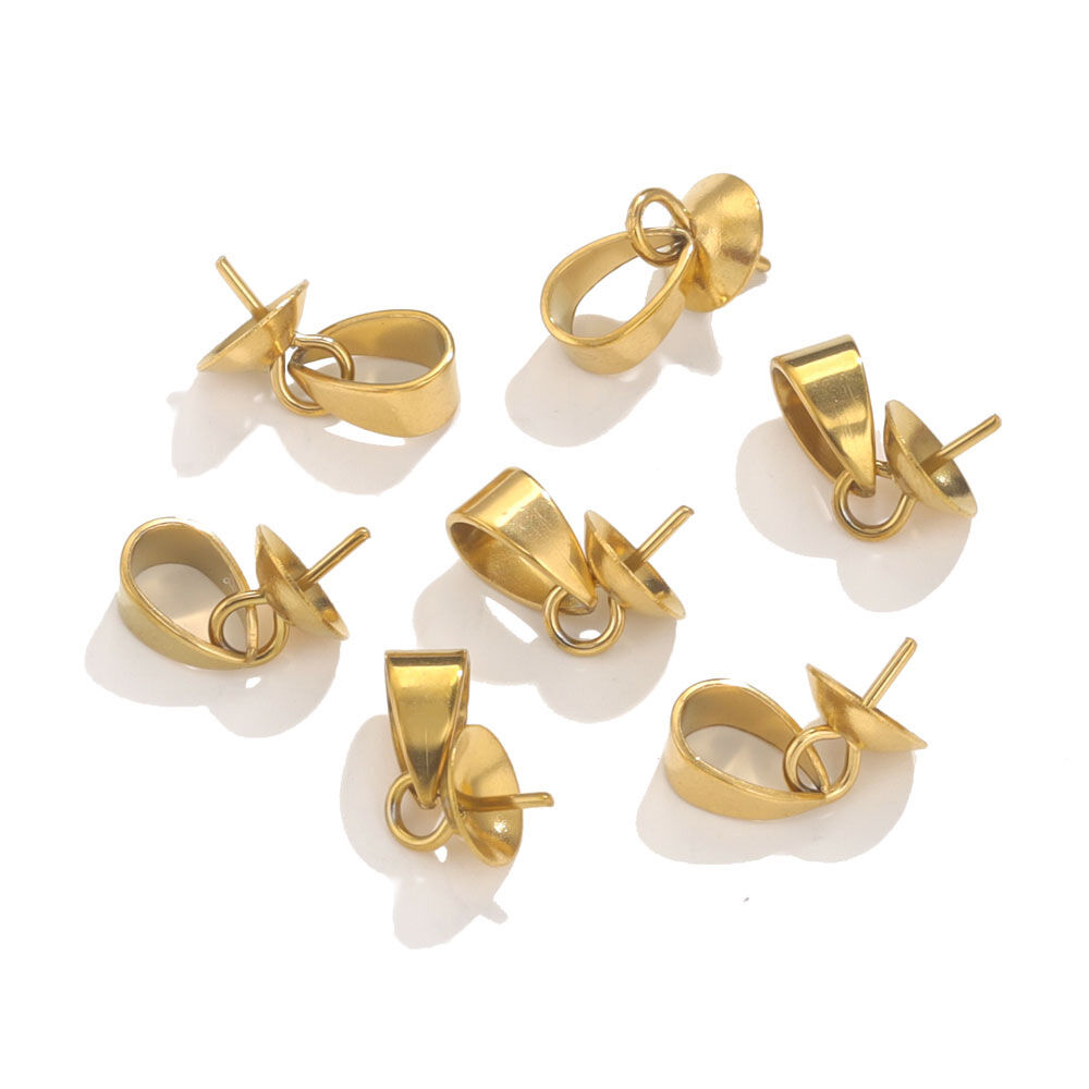 Solid Color Stainless Steel Waterproof Gold Color Jewelry Findings h5 Picture2