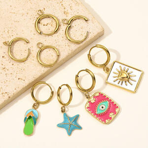 Circle Stainless Steel Waterproof Gold Color Links & Connectors h5 Picture3