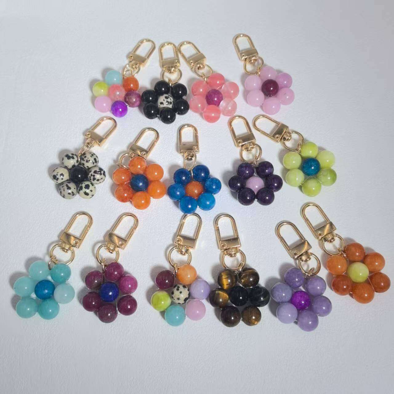 Sweet Flower Natural Stones Keychain Picture3