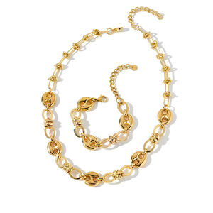 Simple Series Retro Irregular Shape Patchwork Chain Stainless Steel Waterproof Gold Color Women's Chain Necklaces h5 Picture2