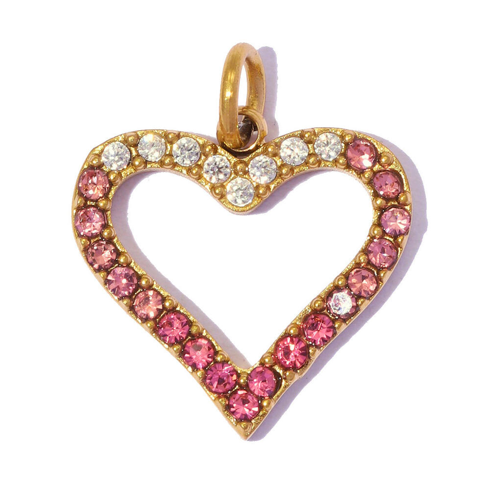 Simple Series Heart Star Stainless Steel Waterproof Gold Color Rhinestone Women's Pendants Picture2