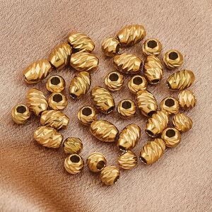 Cuentas De Acero Inoxidable Impermeables De Color Dorado Con Un Sencillo Patrón De Hilo. h5 Imagen3