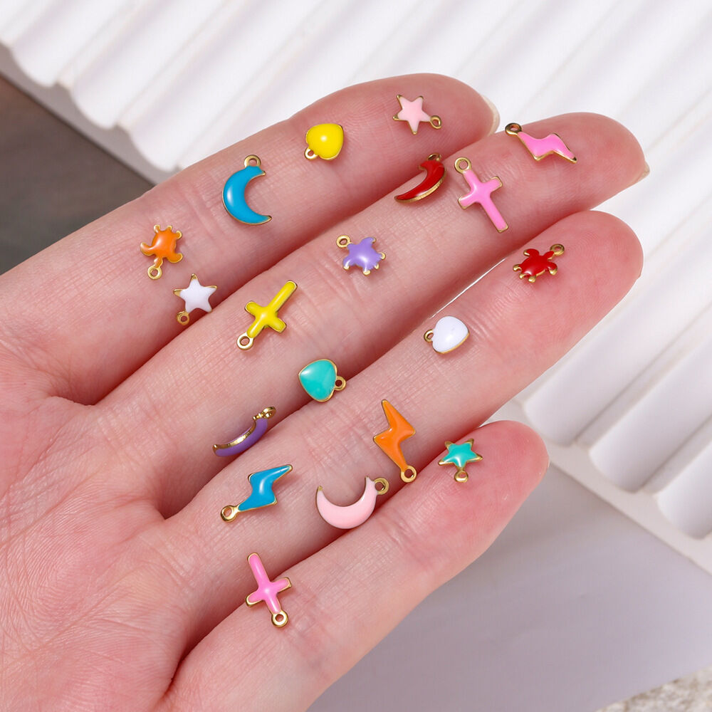 Simple Series Diy Heart Cross Star Moon Stainless Steel Waterproof Women's Pendants Picture3