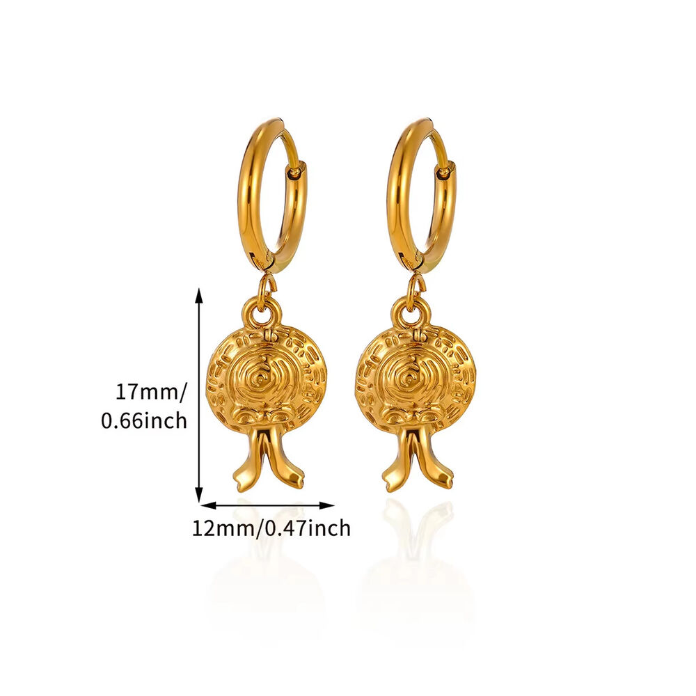 Simple Series Retro Ohrringe In Unregelmäßiger Fruchtform, Edelstahl, Wasserdicht, Goldfarben