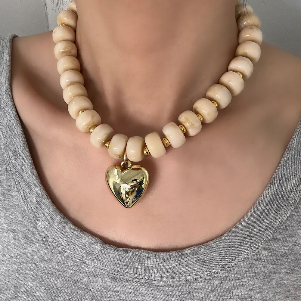Collane Da Donna Con Perline A Forma Di Cuore In Resina Ccb Immagine3
