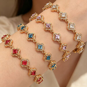 Romantische Serie Sweet Flower Roestvrijstalen Waterdichte Damesarmbanden Met Zirkonia h5 Afbeelding2