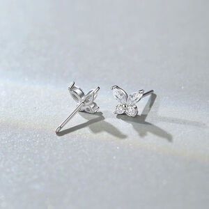 Simple Series Daily Irregular Shape 925 Sterling Silver Color Platinum Plating Women's Moissanite Earrings h5 Picture3