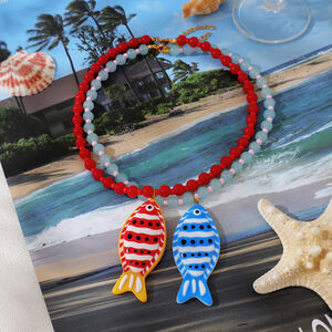 Ethnic Series Vacation Beads Fish Resin Women's Beaded Necklaces h5 Picture3