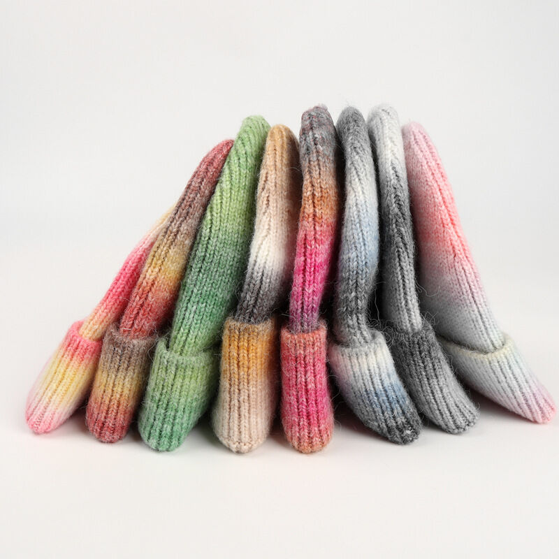 Simple Series Casual Stripe Mixed Color Gradient Color Polyester Beanie h5 Picture2