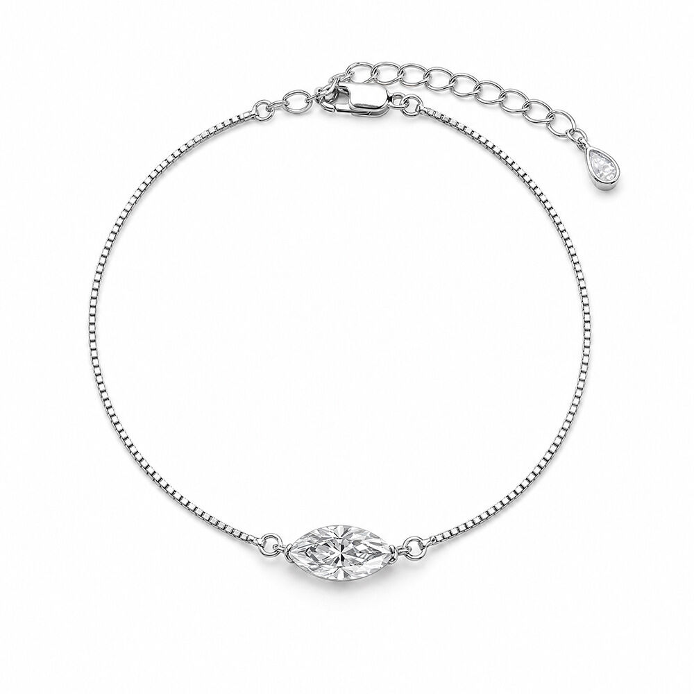 Simple Series Irregular Shape 925 Sterling Silver Color Rhodium Plating Women's Moissanite Bracelets