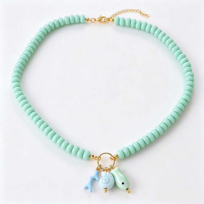 Collares De Mujer Con Cuentas De Resina Y Diseño De Peces De La Serie Romántica &Quot;Vacaciones&Quot; h5 