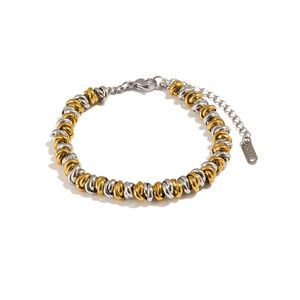 Pulseras De Cadena Para Mujer De La Serie Clásica, Sencillas, De Acero Inoxidable, Resistentes Al Agua Y Color Dorado. h5 Imagen4