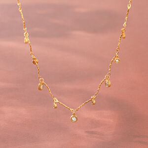 Simple Series Daily Tassel Circle Stainless Steel Waterproof Gold Color Zircon Women's Pendant Necklaces h5 Picture3