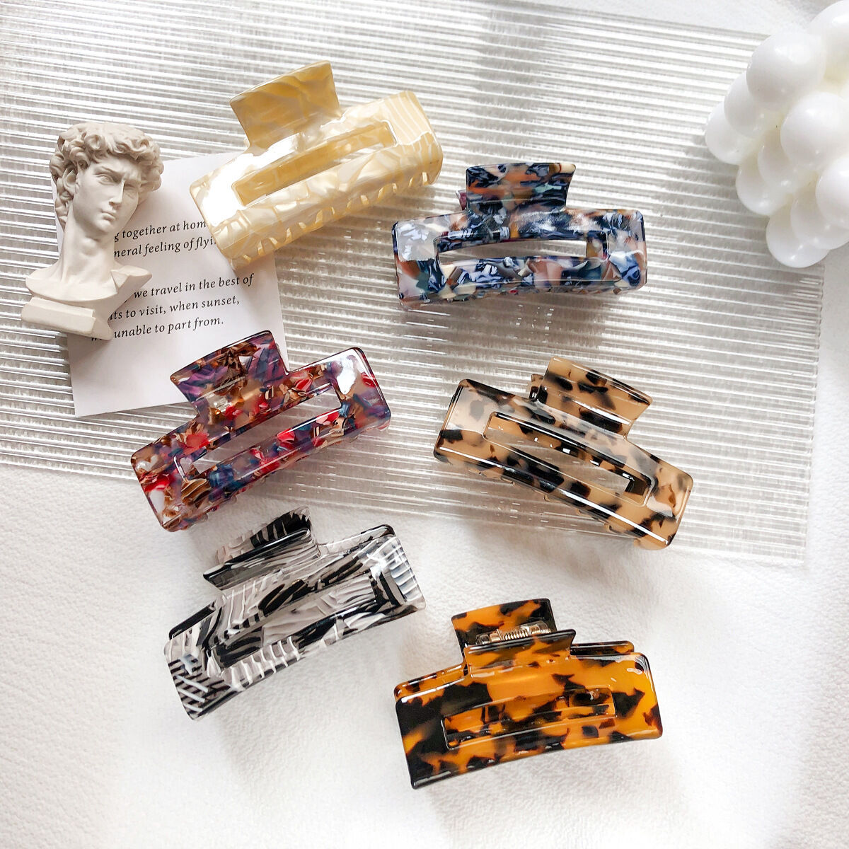 Simple Series Daily Leopard Print Mixed Color Gradient Color Acetate Hair Claws h5 Picture2