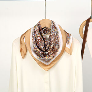Sciarpe Estive Casual In Tinta Unita Con Motivo Paisley Della Serie Ethnic, Effetto Seta. h5 Immagine4