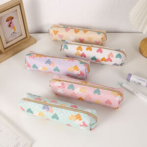 Simple Series Sweet Pu Heart Mixed Color Pen Pouches h5 Picture3