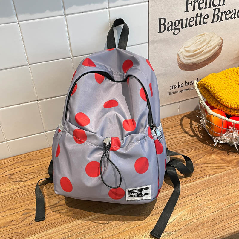 Damenrucksack im lässigen Stil mit Polka-Dot-Muster in verschiedenen Farben Bild2