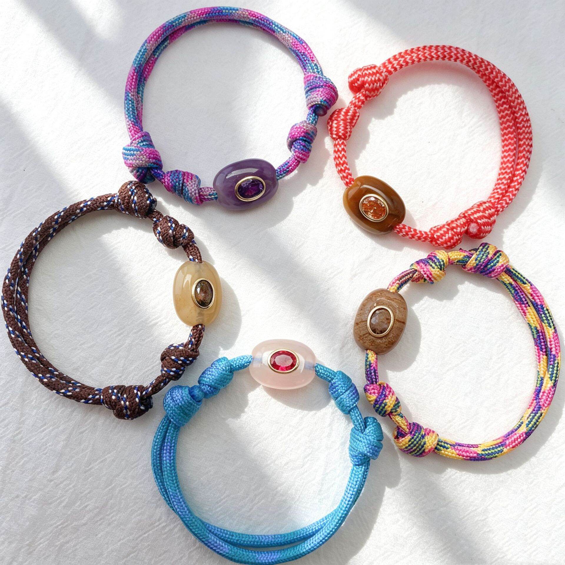 Ethnic Series Retro Twist Ellipse Shape Rope Zircon Women's Braided Bracelets h5 Picture3