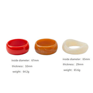 Brazaletes De Resina De Color Liso Para Mujer h5 Imagen5