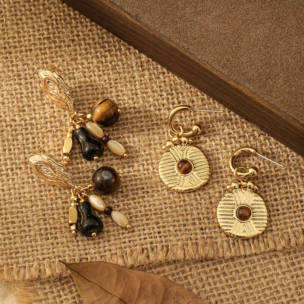 Classic Series Retro Beads Natural Stones Women's Beads Earrings 2