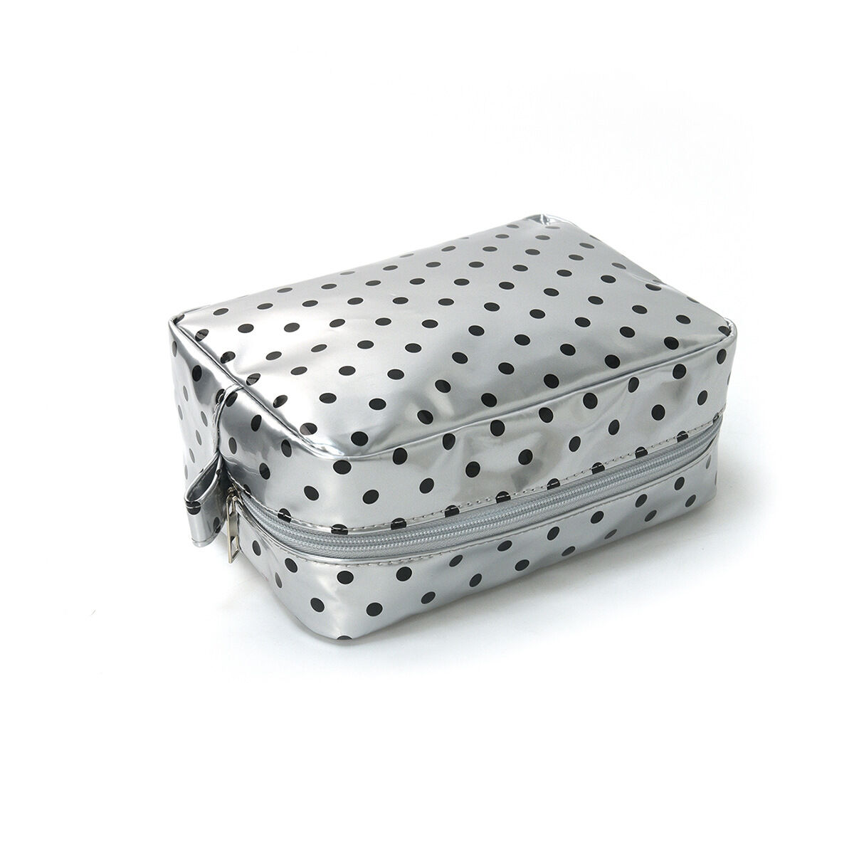 Simple Series Daily Solid Color Polka Dots Leather Makeup Bags 2