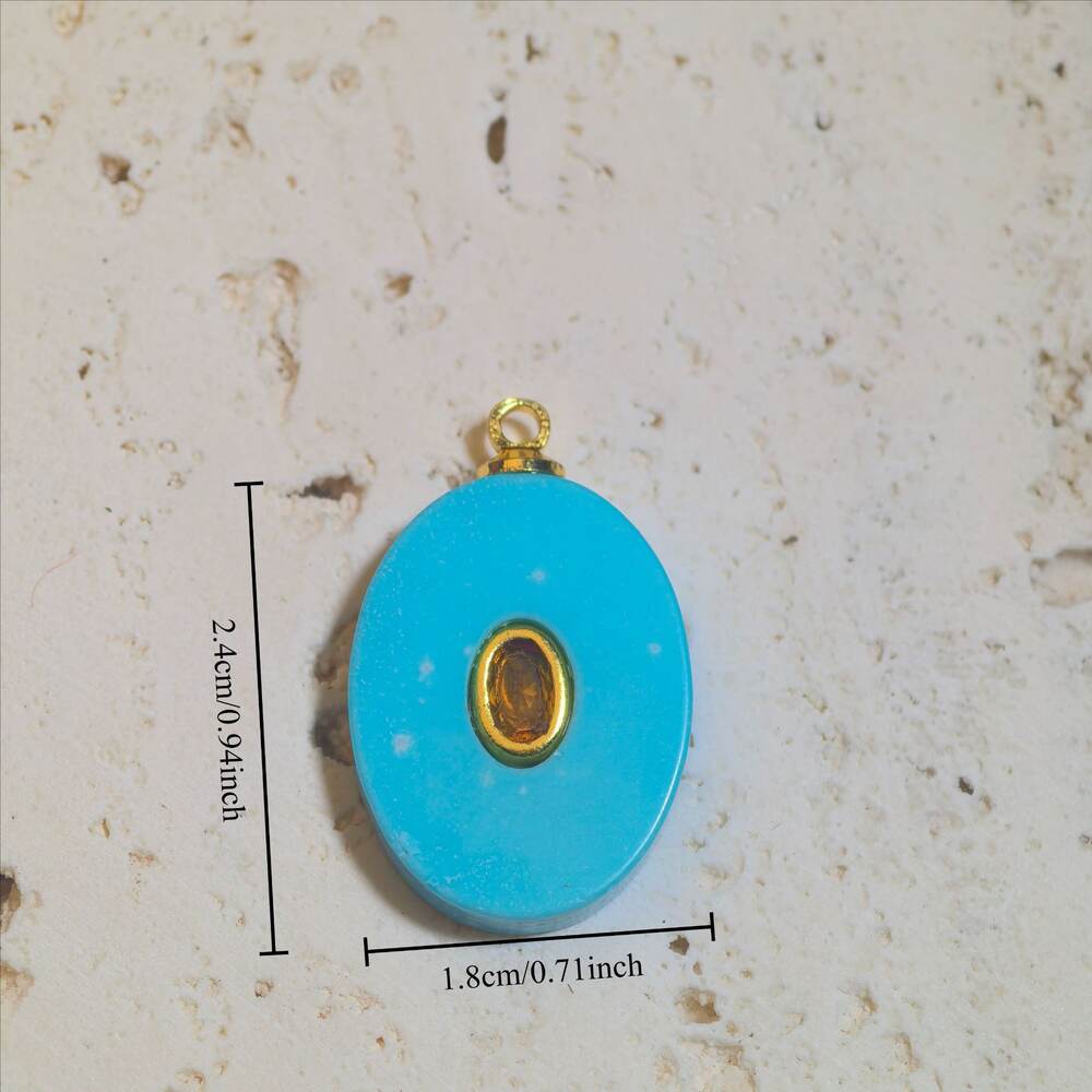 Ellipse Shape Natural Stones Zircon Women's Pendants h5Picture3