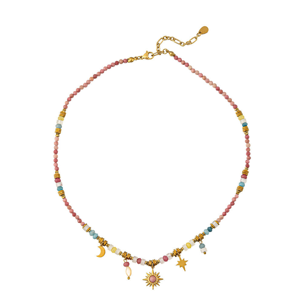 Classic Series Retro Sun Beads Natural Stones Women's Beaded Necklaces h5 Picture5