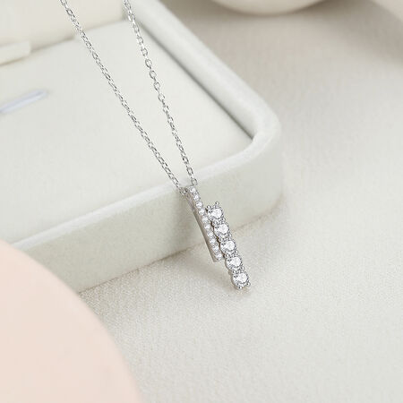 Simple Series Elegant Patchwork 925 Sterling Silver Color Rhodium Plating Women's Moissanite Necklaces 2