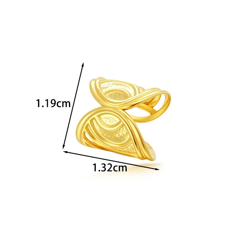 Boucles D'Oreilles Manchette Pour Femmes, Motif Fleur Et Feuille, En Acier Inoxydable Étanche, Couleur Or h5 Image2