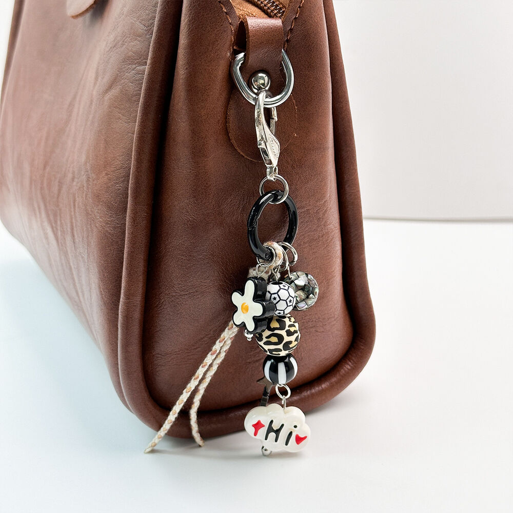 Ethnic Series Casual Flower Letter Devil's Eye Sun Bow Knot Leopard Print Tassel Beads Star Resin Bag Charms h5Picture4