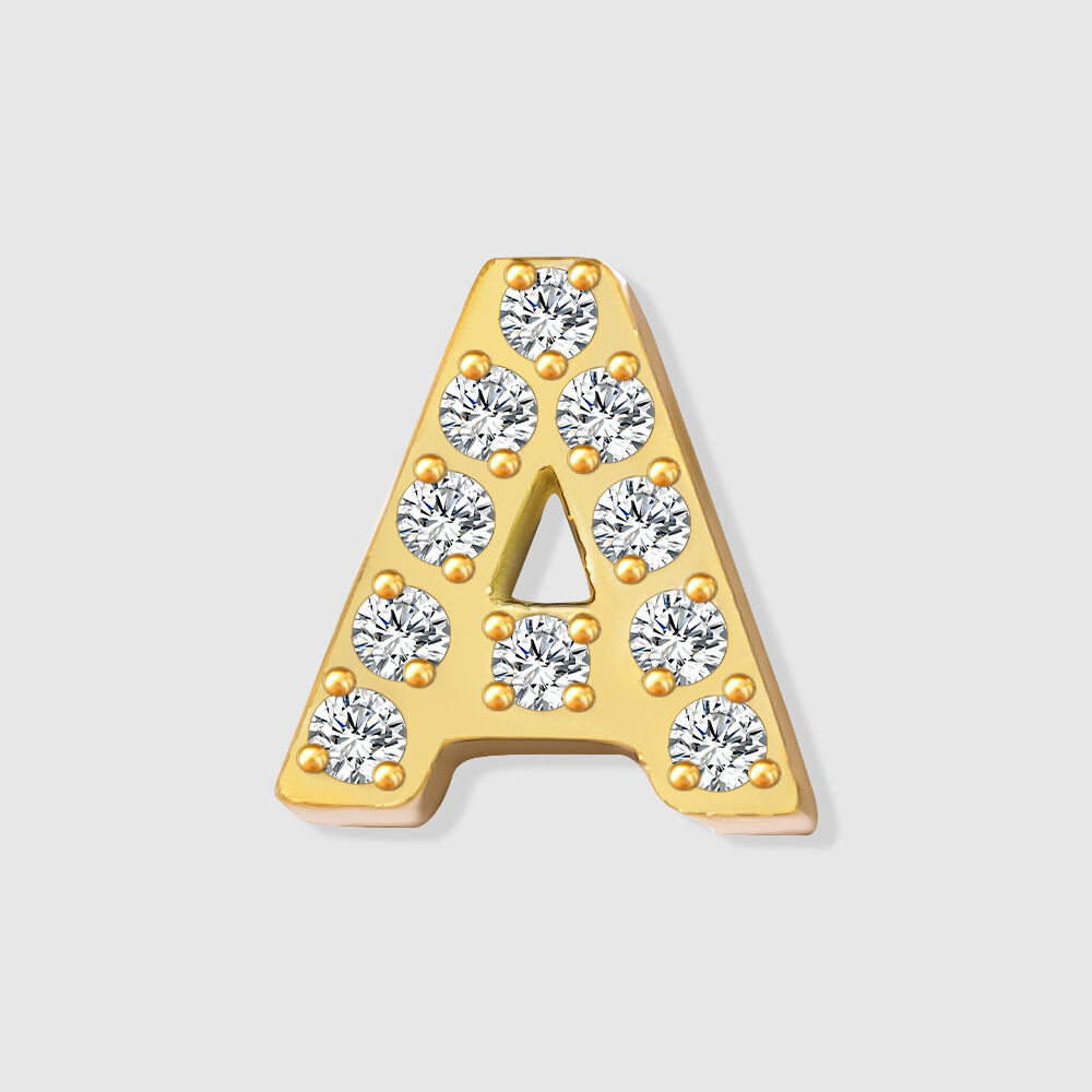 Luxuriöse DIY-Buchstabenanhänger aus Edelstahl, wasserdicht, goldfarben, mit Zirkonia 