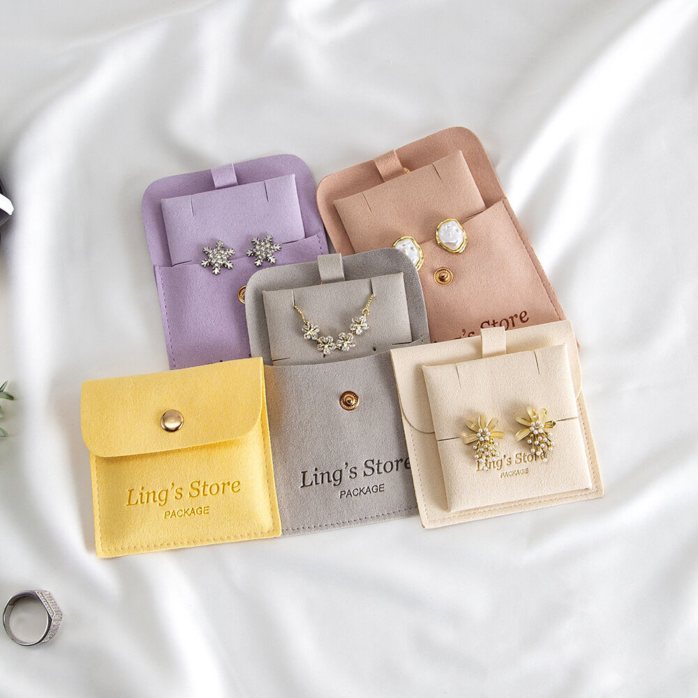 Solid Color Suede Jewelry Bags 2