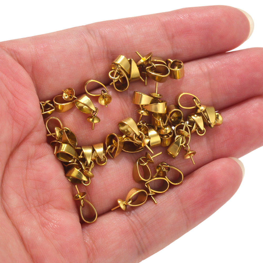 Solid Color Stainless Steel Waterproof Gold Color Jewelry Findings h5 Picture5