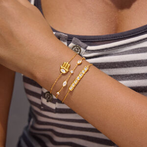 Simple Series Daily Irregular Shape Chain Stainless Steel Waterproof Gold Color Zircon Women's Charm Bracelets h5 Picture2