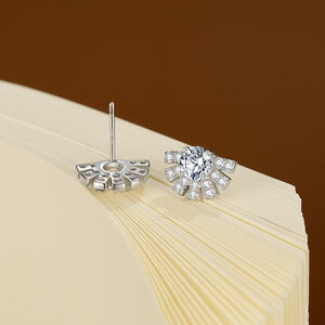 Simple Series Daily Geometric Shape 925 Sterling Silver Color Rhodium Plating Women's Moissanite Earrings h5 Picture3