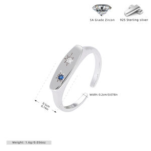 Bagues Pour Femmes En Argent Sterling 925, Forme Irrégulière Et Élégante, Plaquées Rhodium, Serties De Zircon Et Ornées D'Étoiles. Collection Luxueuse. h5