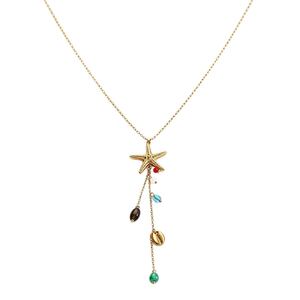 Simple Series Vacation Chain Starfish Coral Stainless Steel Waterproof Women's Pendant Necklaces h5 Picture5