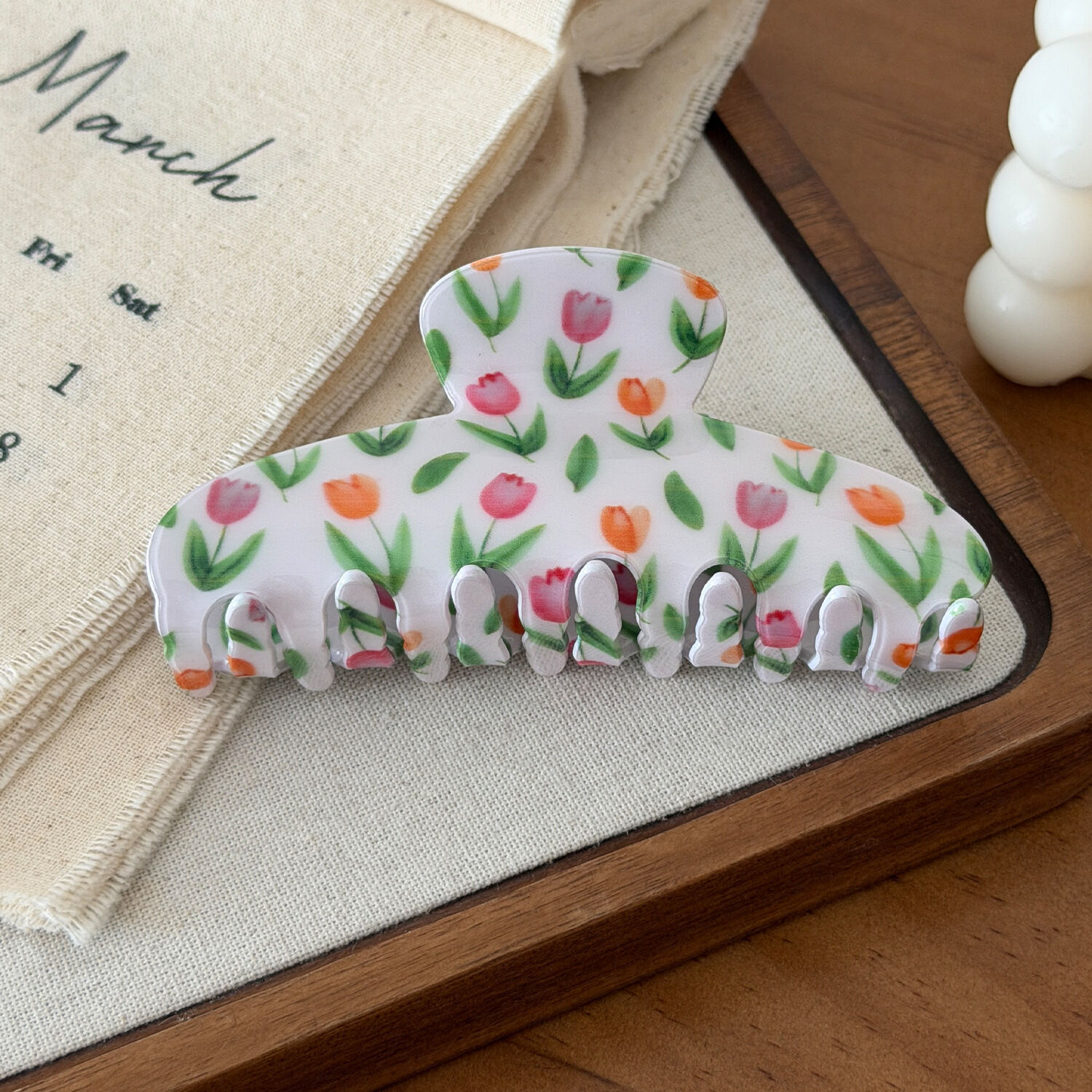 Simple Series Sweet Flower Bow Knot Cartoon Stripe Mixed Color Strawberry Acrylic Hair Claws h5 