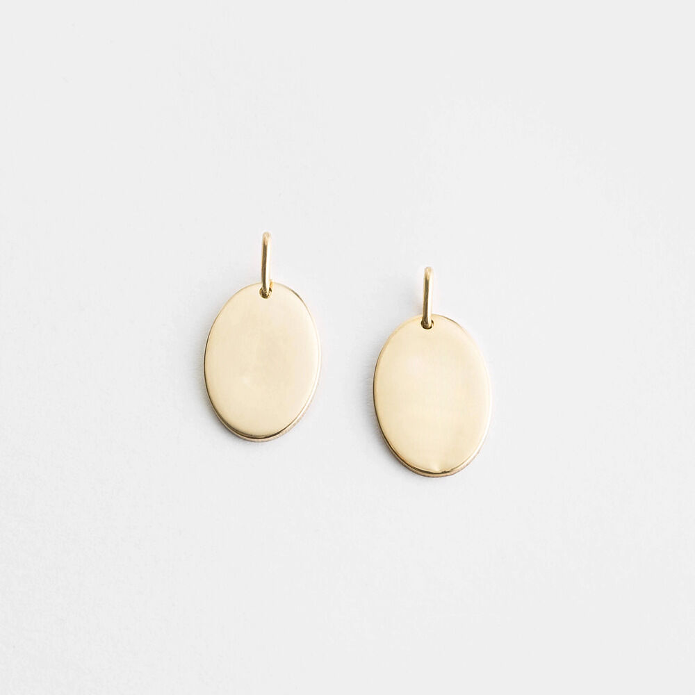 Einfache DIY-Anhänger in Ellipsenform aus wasserdichtem Edelstahl in Goldfarbe für Damen Bild2